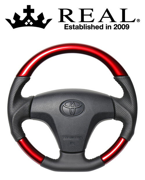 REAL STEERING オリジナルシリーズ トヨタ ピクシス エポック LA300A/LA300S/LA310S用 カラー：パールレッド (TYB-RDW-BK)【ハンドル】レアル ステアリング