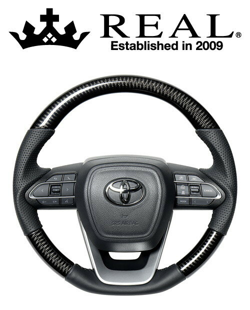 REAL STEERING オリジナルシリーズ トヨタ ノア ZWR90W/ZWR95W/MZRA90W/MZRA95W用 カラー：ブラックカーボン (TYK-BKC)【ハンドル】【自動車パーツ】レアル ステアリング