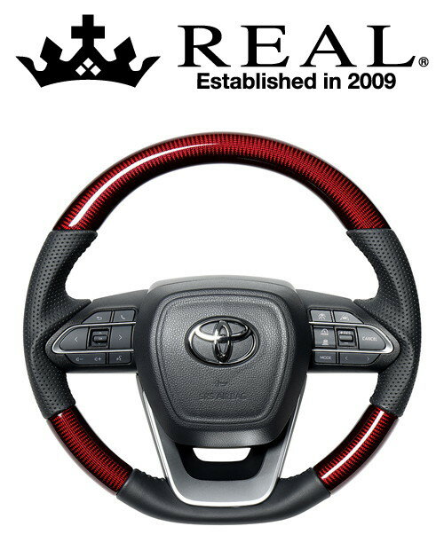 REAL STEERING オリジナルシリーズ トヨタ ヴォクシー ZWR90W/ZWR95W/MZRA90W/MZRA95W用 カラー：レッドカーボン(TYK-RDC)【ハンドル】【自動車パーツ】レアル ステアリング