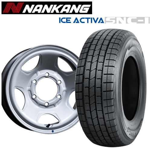 トヨタ ハイエース(200系)用 タイヤ銘柄： ナンカン アイス アクティバ SNC-1 タイヤサイズ： 195/80R15C 107/105L ホイール： TOPY実業 S54A(スチールホイール) スタッドレスタイヤ ホイール4本セット【15インチ】