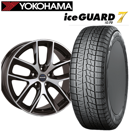 テスラ モデルY用 タイヤ銘柄： ヨコハマ アイスガード セブン iG70A タイヤサイズ： 255/45R19 ホイール： アルミホィール スタッドレスタイヤ ホイール4本セット【19インチ】