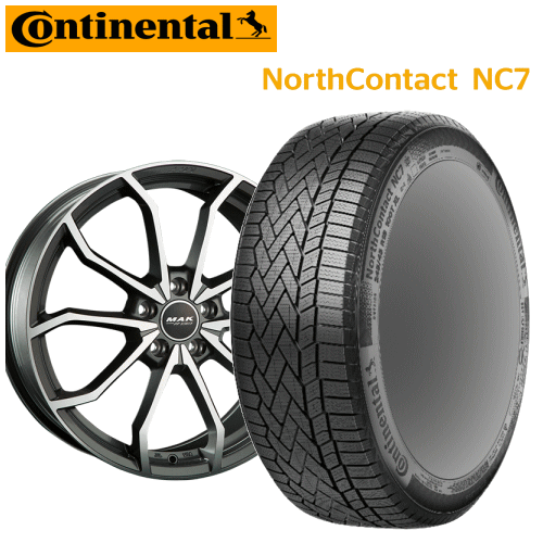 VW ティグアン(CT15/CT20)用 タイヤ銘柄： コンチネンタル ノース コンタクト NC7 タイヤサイズ： 235/50R19 ホイール： アルミホィール スタッドレスタイヤ ホイール4本セット【19インチ】