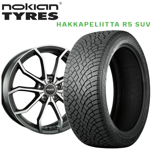 VW ティグアン(CT15/CT20)用 タイヤ銘柄： ノキアン タイヤ ハッカペリッタ R5 SUV タイヤサイズ： 235/50R19 ホイール： アルミホィール スタッドレスタイヤ ホイール4本セット【19インチ】