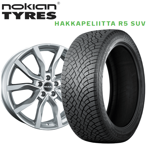 ランドローバー ディスカバリー(LR3VA/LR3KA)用 タイヤ銘柄： ノキアン タイヤ ハッカペリッタ R5 SUV タイヤサイズ： 255/55R20 ホイール： アルミホィール スタッドレスタイヤ ホイール4本セット【20インチ】