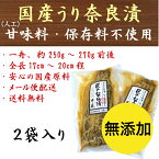 【ランキング1位獲得】奈良漬 国産 無添加 大サイズ 250g〜270g前後×2舟入 なら漬 奈良漬け 瓜 人工甘味料保存料不使用 送料無料