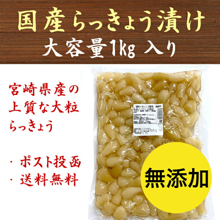 らっきょう 1kg 国産 無添加 甘酢漬 