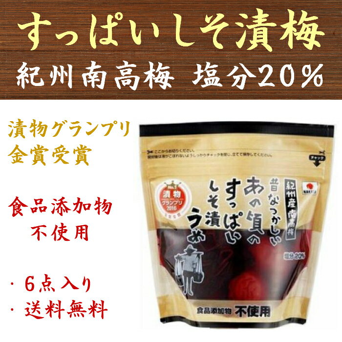 中田食品 昔なつかしい すっぱいしそ漬梅×6点 紀州産南高梅 無添加 梅干し 梅干 送料無料