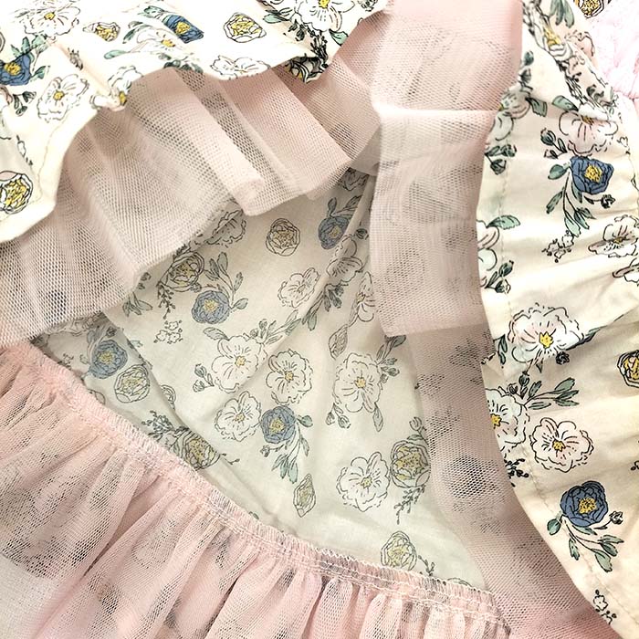 【30％OFF】★メール便可★ 春夏物新作　141524　総柄ワンピース　ジャンパースカート　 Souris スーリー 子供服 80cm〜130cm 3