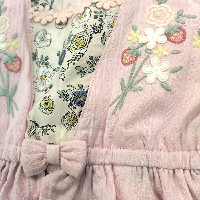 【30％OFF】★メール便可★ 春夏物新作　141524　総柄ワンピース　ジャンパースカート　 Souris スーリー 子供服 80cm〜130cm 2