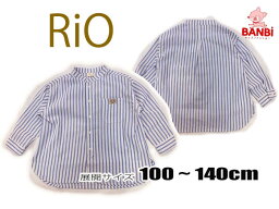 【40％OFF】【メール便可】2023春夏物新作 　c13080-31　バンドカラーシャツ　 RIO 　　ベビー　トドラー　 子供服 　100cm〜140cm