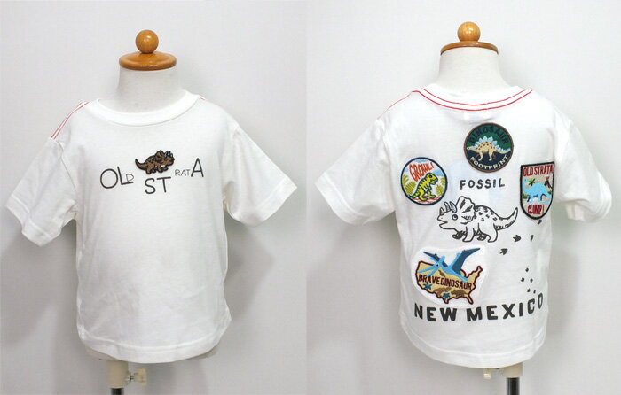 【40％OFF】★メール便可★ 2020春夏新　FOキッズ　恐竜ワッペンTシャツ R307020 80cm 90cm 100cm 110cm　120cm