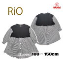 【メール便可】春夏物新作 　a15012-41　リブ切り返しストライプワンピース　 RIO 　　ベビー　トドラー　 子供服 　100cm〜150cm