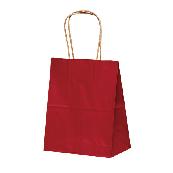 紙袋 手提げ ミニサイズ/ 【紙手提げ袋 T-2 カラー(赤)レッド】使いやすい25枚入り 業務用 小さめ 200×120×250 プレゼント・ラッピングに!