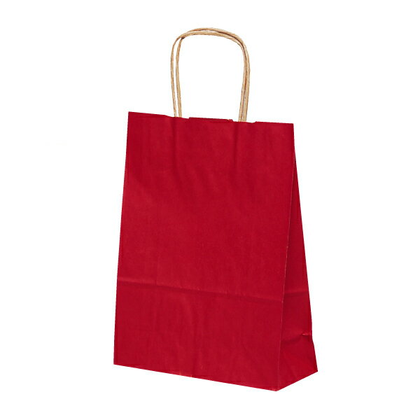 紙袋 手提げ 小さめ/ 【紙手提げ袋 T-3 カラー(赤)】お徳用25枚入り 業務用 220×100×300 シンプルな無地で幅広いご用途に!
