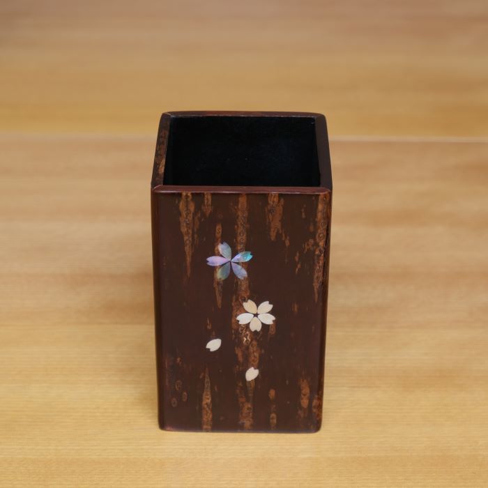 【 フリースタンド 大 ラデン 】樺細工 八柳 桜皮 日本製 伝統工芸 山桜 ペンスタンド 箸立て ギフト ラッピング