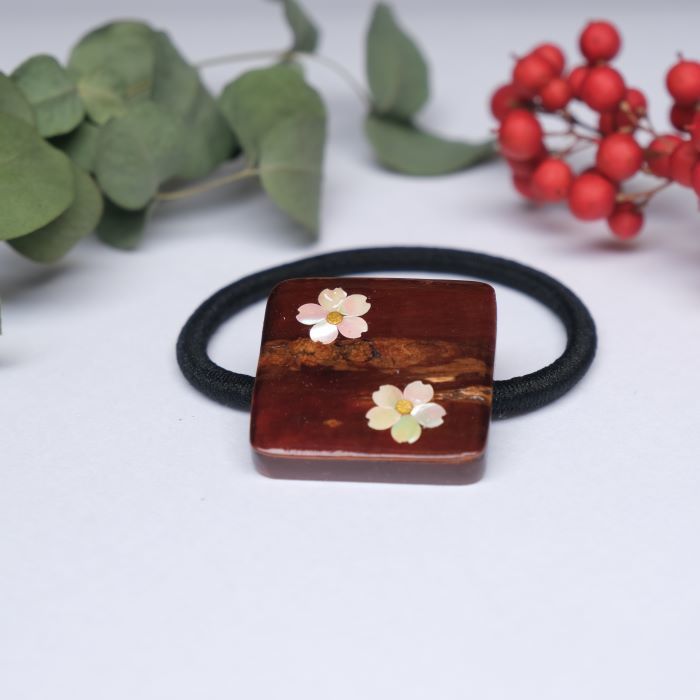 【 ヘアゴム 】樺細工 八柳 桜皮 日本製 伝統工芸 山桜 お茶 茶道具 緑茶 ギフト ...