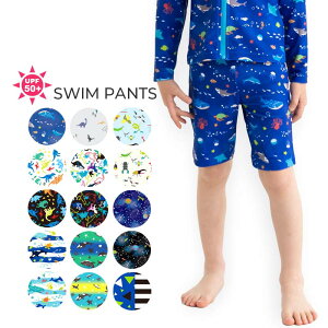 スイムパンツ 水着 男児 男の子 (100/110/120/130/140cm) UVカット 恐竜 ダイナソー マリン 海 虫 宇宙 ブルー グレー コン シロ ザジーザップス tcpt