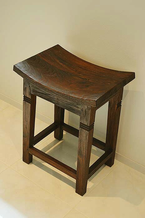 Wooden - GW 模様替え 新生活 | チーク材トッカンスツール（うづくり仕上げ）♪ 椅子 イス チェア 花台 ベッドサイドテーブル 木製 無垢 リビング ダイニング 玄関 ホテルライク リゾート 和室 ジャパンディ インダストリアル アンティーク調