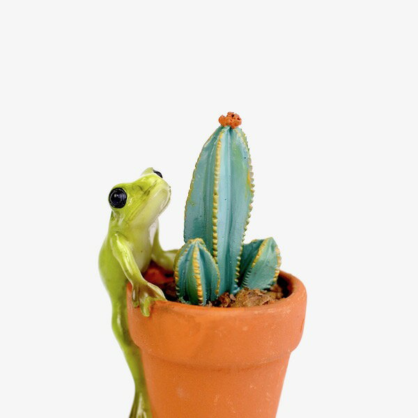★レビューで特典★置物 置き物 オブジェ オーナメント 飾り インテリア小物 アジアン バリ 雑貨 ♪サボテンとカエルくんD♪ おしゃれ リゾート トライバル ホテルライク アジアンインテリア インテリア雑貨 デザイン雑貨 バリ風