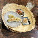 アジアン バリ 雑貨 ♪バンブークチーナバスケットトレイ(ブラウンライン)♪ インテリア おしゃれ エスニック かご お盆 キッチン雑貨 インテリアトレイ 小物入れ