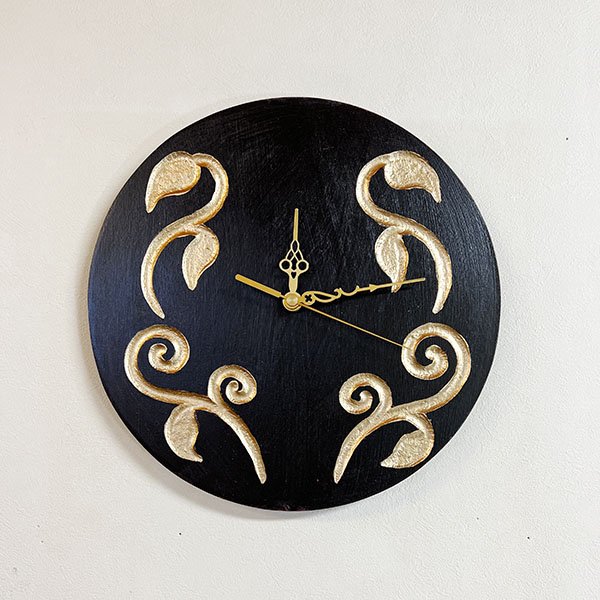 ★レビューで特典★アジアン バリ 雑貨 ♪リーフ柄壁掛け時計♪ インテリア おしゃれ エスニック ウォール..