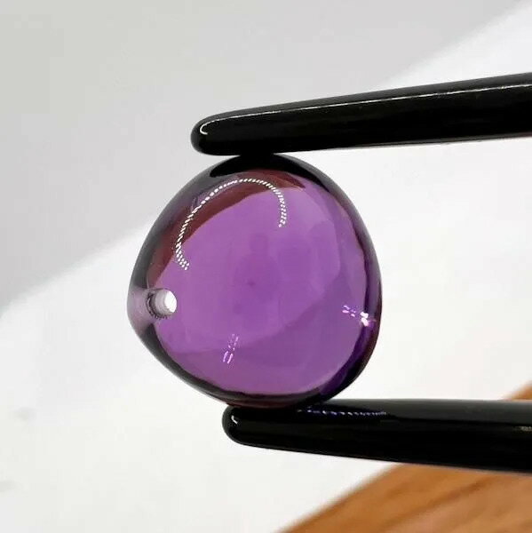 アメジスト 12mm Wカボション ドロップ W77880445♪ 天然石 ルース 宝石 ジェム 裸石 パワーストーン アクセサリーパーツ