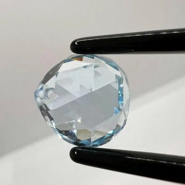 スカイブルートパーズ 12mm Wカット ドロップ W77880438♪ 天然石 ルース 宝石 ジェム 裸石 パワーストーン アクセサリーパーツ