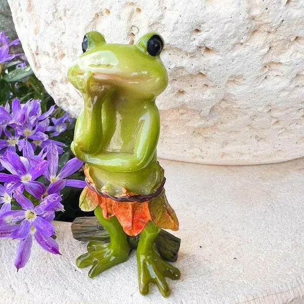 考えるカエルくん♪ 置き物 オブジェ 玄関 リビング トイレ 寝室 インテリア おしゃれ ナチュラル カフェ リゾート ホテルライク トライバル [2]