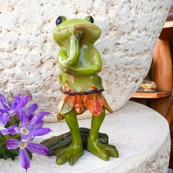 考えるカエルくん♪ 置き物 オブジェ 玄関 リビング トイレ 寝室 インテリア おしゃれ ナチュラル カフェ リゾート ホテルライク トライバル [3]