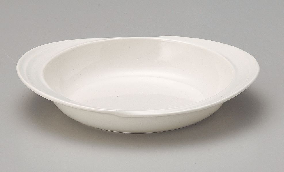 オーバルボール大_ホワイト【直火OK】【電子レンジOK】【オーブンOK】