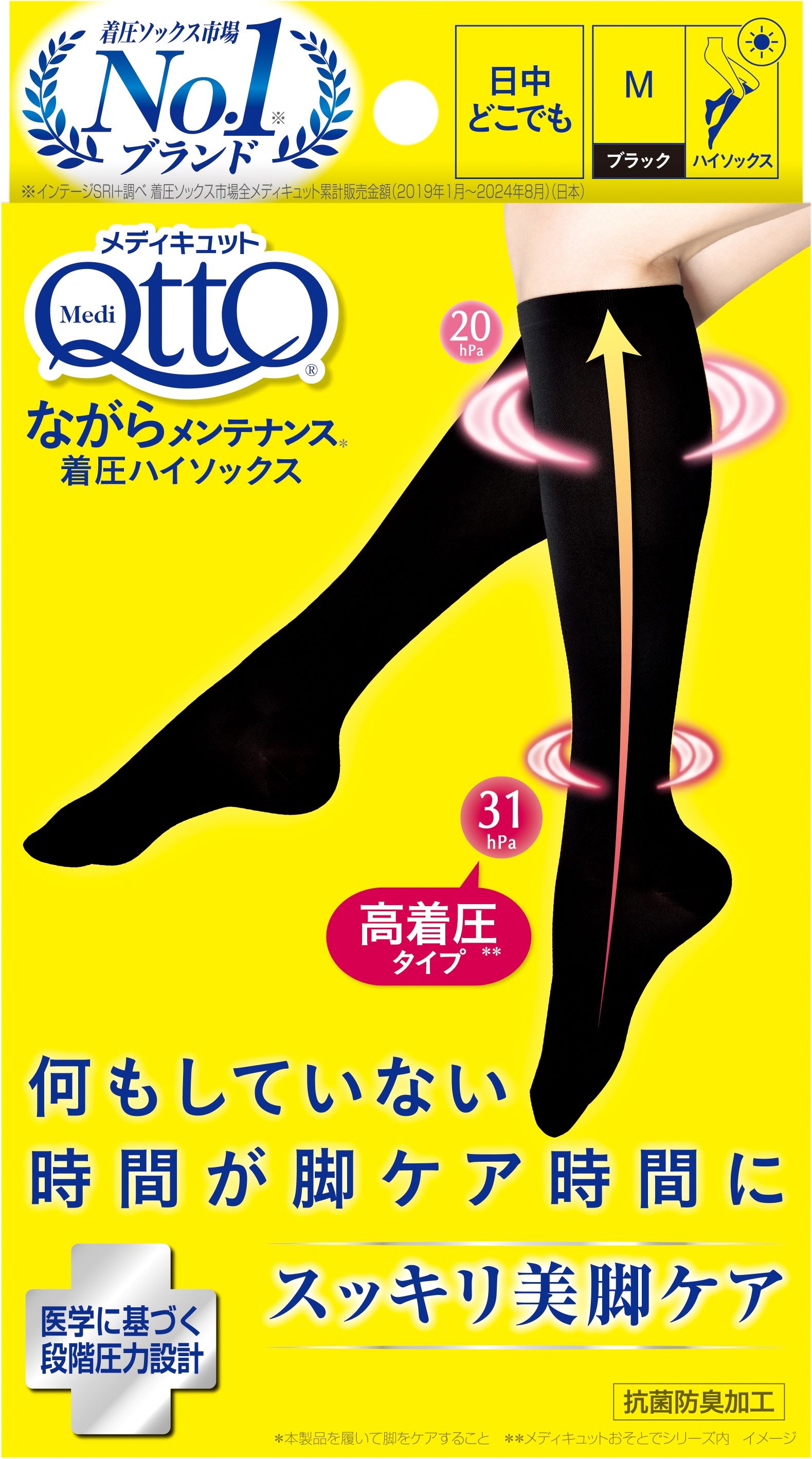 メディキュット　ながらメンテナンス着圧ハイソックス　Mサイズ 着圧 ムクミ 疲れ