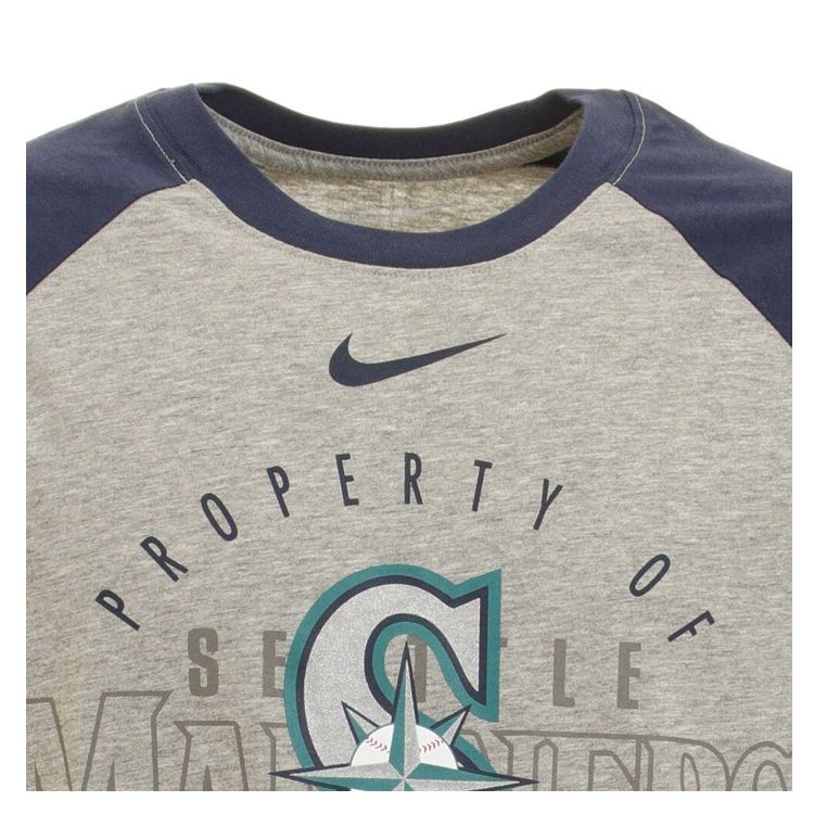 ナイキ NIKE Tシャツ メンズ 七分袖 N414-019N 野球 MLB シアトルマリナーズ ネイビー グレー ラグランTシャツ 大人用 一般用七分