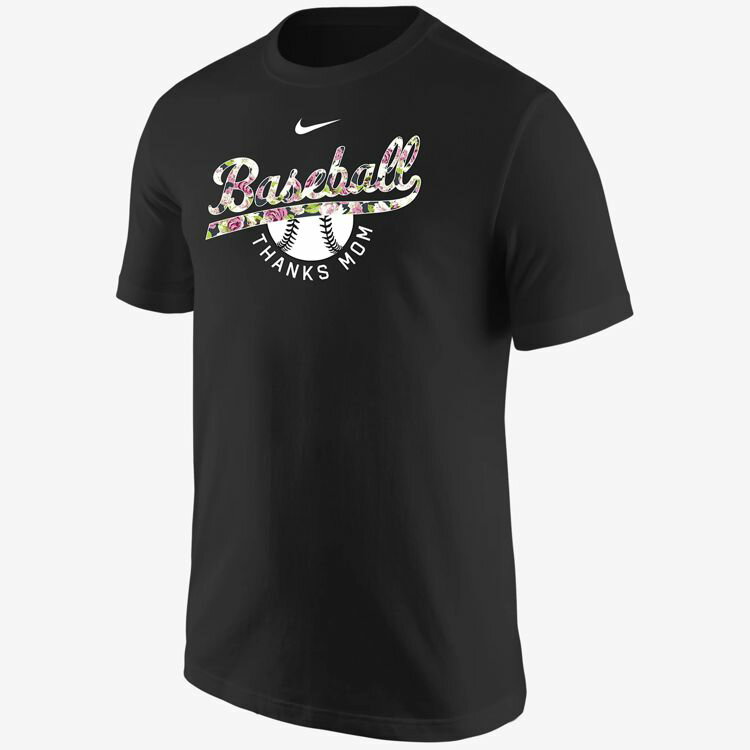 ナイキ 野球 シャツ Tシャツ 半袖 母の日 ブラック Baseball THANKS MOM M11332BS309