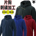 【左片胸ネーム刺繍 袖刺繍加工 】 デサント DESCENTE 野球 フリース ベロアジャケット 長袖 ウェア メンズ ユニセックス 一般 防風 保温 防寒 運...