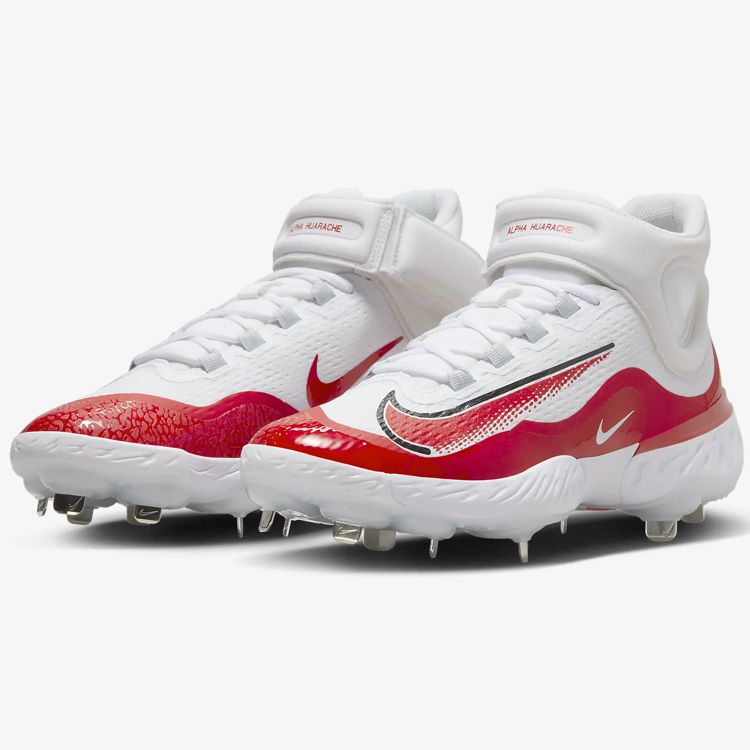 商品名 【ナイキ 金具スパイク】 NIKE 野球 カラースパイク 大人用 アルファ ハラチエリート4 ミドル FD2744 Alpha Huarache Elite 4 Mid ybc カラー ・White/Black/Blue Tint/University Red(105) 実物に近いカラーになるよう注意を払っておりますがお客様のモニターや使用環境により、 商品の色味が異なって見える場合がございます。 予めご了承下さい。 仕様/詳細 ■メーカー ・ナイキ Nike ■カラー ・White/Black/Blue Tint/University Red(105) ■サイズ ・US7.0(25.0cm) ・US7.5(25.5cm) ・US8.0(26.0cm) ・US8.5(26.5cm) ・US9.0(27.0cm) ・US9.5(27.5cm) ・US10.0(28.0cm) ・US10.5(28.5cm) ・US11.0(29.0cm) ・US11.5(29.5cm) ・US12.0(30.0cm) ■詳細 ・アッパー: 合成皮革 ・留め具の種類: レースアップ ・ミッドソールにはNike Reactテクノロジーを採用 ・通気性のあるアッパーにはストラップが付いており, 不要な重量を加えることなく足を固定します ・内部のウェビングと最新のメッシュが、 軽量で通気性のあるサポートと収納力を提供します。 ・金属製のスタッドを備えたツーピース プレートは、 最適な柔軟性と足元の快適さを提供 ※ご注文前に必ずお読み下さい※ 【注意事項】 ・当店の掲載商品は、複数のショピングサイトと 　実店舗でも同時販売している為、同タイミングの 　ご注文があった場合　商品がまれに欠品する場合がございます。 ・在庫は定期的に更新しておりますが表記在庫が 　100%ではございません。 ・在庫欠品の際はお知らせ致しますので、ご了承くださいます様お願い致します。 ・新品未使用品でございますが、商品自体の作りに個体差があったり 　縫製の粗さ・糸のほつれ・ 汚れ・スレ等の 　雑な部分があったり、外箱・内箱がある場合には 　輸送時につく多少の汚れ・スレ・傷み・破れ等があることがございます。 ・沖縄県・離島に限り、送料無料となる金額が異なりますのでご了承ください。 メーカー希望小売価格はメーカーカタログに基づいて掲載しています