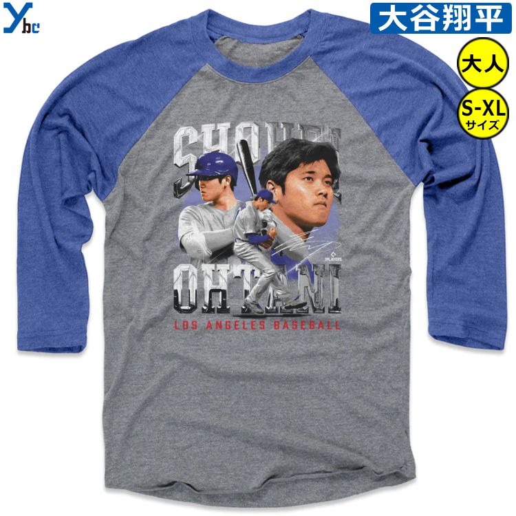 50/50 大谷翔平 tシャツ ドジャース 7分袖 七分袖 大谷 Ohtani Shohei MLB LA Los Angeles Dodgers ロサンゼルス Tシャツ シャツ ベースボールシャツ ラグラン 野球 アメリカ直輸入 500LEVEL ybc プレゼント