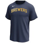 【ミルウォーキー・ブルワーズ】 ナイキ NIKE Tシャツ MLB ミルウォーキー ブルワーズ ブリュワーズ Milwaukee Brewersドライフィット メジャーリーグ ポリエステル 半袖 野球 トレーニングウェア メンズ レディース ユニセックス N223-44B-MZB-J74 ybc