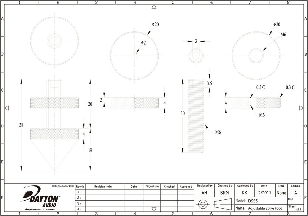 Dayton Audio DSS5-SN ���ԡ��������ѥ������å�(���ƥ�)