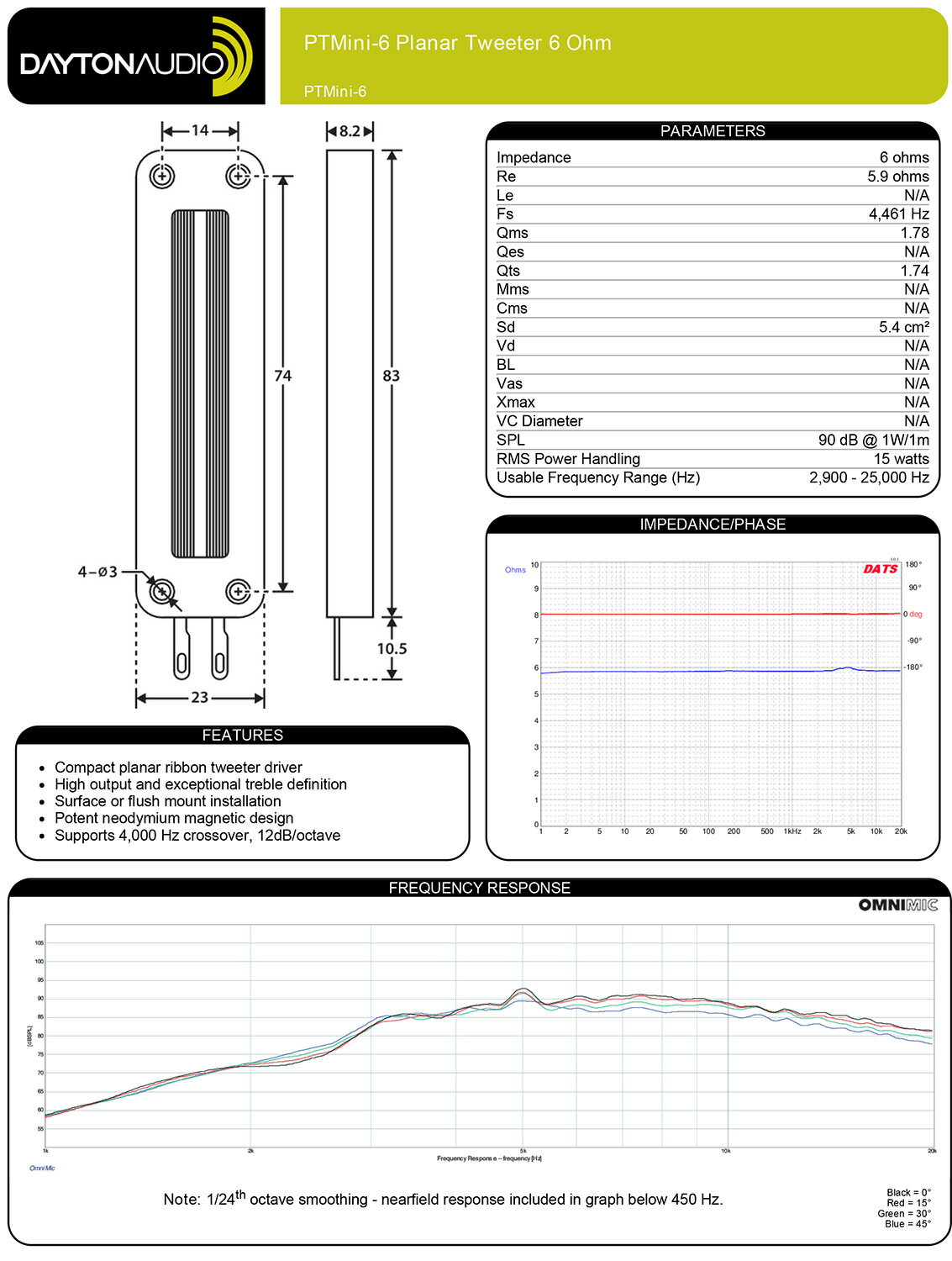 Dayton Audio PTMini-6 �ץ�ʡ��ĥ������� 6��
