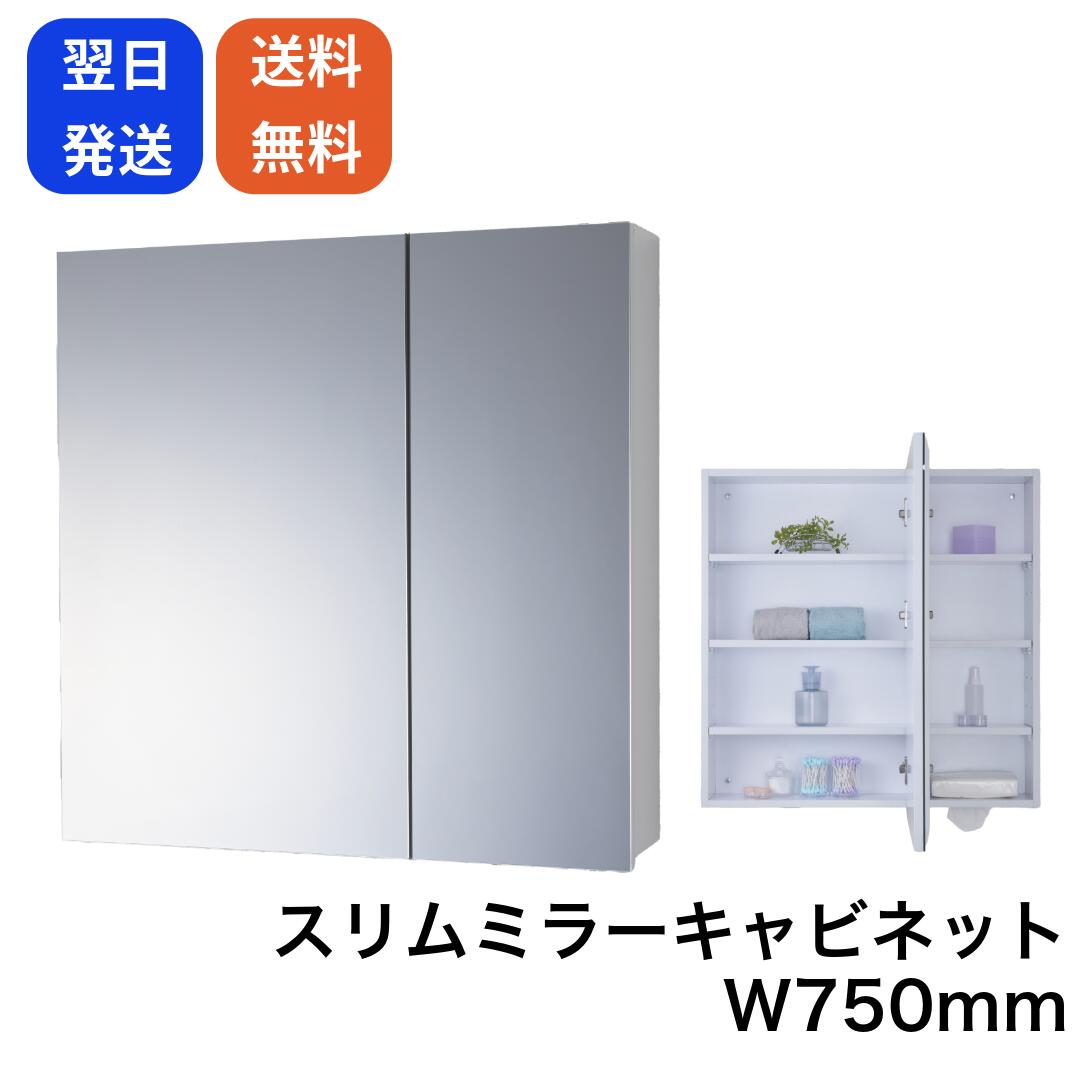ドレッサー 二面鏡 SL-750 スリムミラー ミラーキャビネット 幅750 小さめ おしゃれ 便利 洗面台 洗面器 シンク 手洗い鉢 陶器製 高級感 シンプル 交換 リフォーム diy セルフ インテリア 省スペース 水周り 玄関 トイレ 浴室