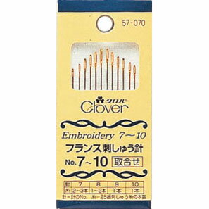 針先が鋭く、刺しゅう、パッチワークやキルトなどに適しています。 ノーマルポイント　各12本入(No.7　太さ0.69mm　長さ38.1mm　4本／No.8　太さ0.61mm　長さ36.5mm　4本／No.9　太さ0.53mm　長さ34.9mm　2本／No.10　太さ0.46mm　長さ33.3mm　2本) 針先が尖っているので、布通りがとてもスムーズです。 生地・手芸用品・資材は送料無料！ 普通郵便での発送です。追跡不可のためご心配な方はネコポス・宅急便をご指定ください。※別途送料 ※普通郵便は、万一紛失の場合の保障はありません。