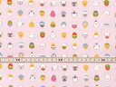 【送料無料】綿100% シーチングプリント生地 ひよこ・シマエナガ ・小鳥柄(3)