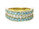アイスブルーカラーダイヤモンド×無色ダイヤ×k18イエローゴールド素材 約2ct 幅広リング 指輪 新しいコラボレーションの魅力たっぷり！ 1点もの/送料無料