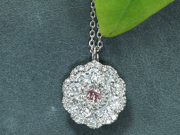 ピンクダイヤモンド 0.065ct FANCY INTENSE PINK I1 憧れのインテンスカラー 上質ダイヤ0.5ct PTネックレス 中央宝石研究所ソーティング付 1点もの/Ycollectionワイコレクション/送料無料