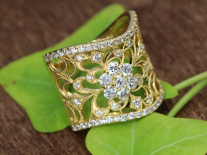 【スーパーセール限定！20％OFFで270000円から216000円に！】ダイヤモンド1.00ct 1ct レースとミルグレ..