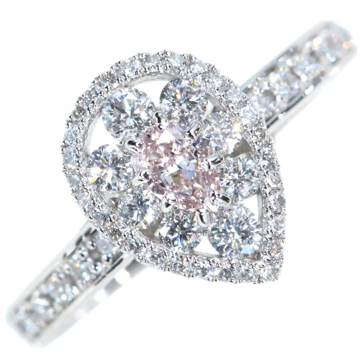 ピンクダイヤモンド 【＼価格交渉受付中！／】ピンクダイヤモンド 0.197ct FNCY LIGHT PINK SI2 ダイヤモンド 0.48ct PT950リング・指輪 大粒ペアシェイプカット 1点もの