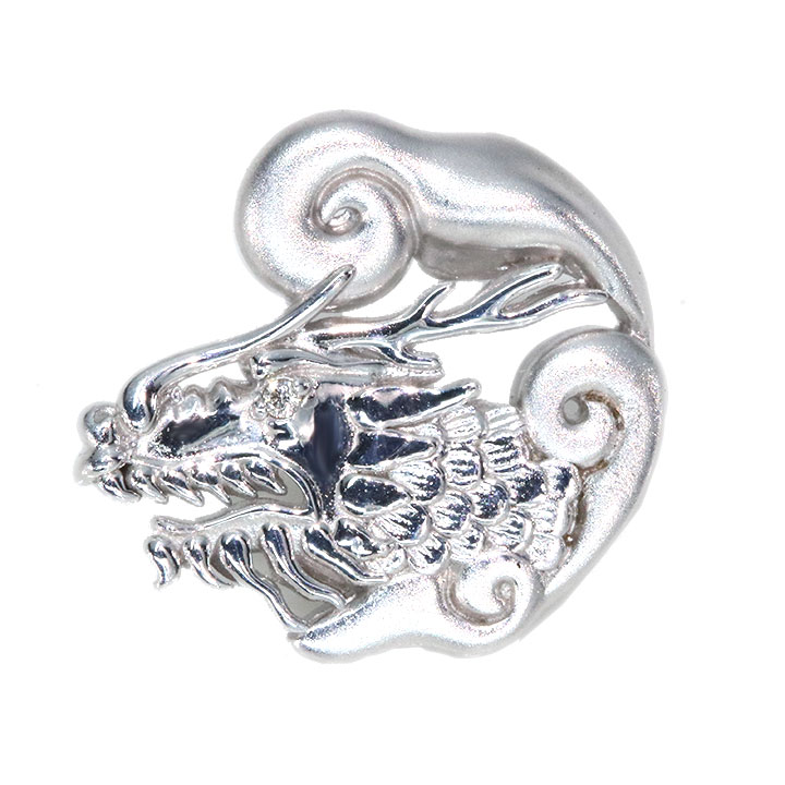 ★スーパーセール限定！ポイント10倍★【ギフト応援プライス】龍・ドラゴン・辰・縁起物 ダイヤモンド 0.005カラット K18YGイエローゴールド、K18PGピンクゴールド、K18WGホワイトゴールドから地金をお選び頂けます。 ブローチ・ピンタック・タイタック 受注品