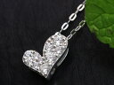 【決算大セール!25%OFFクーポン対象】VSレベルの上品質ダイヤモンド0.3ct ハートパヴェK18WGネックレス 存在感ある大き目ダイヤ (各地金素材対応可...