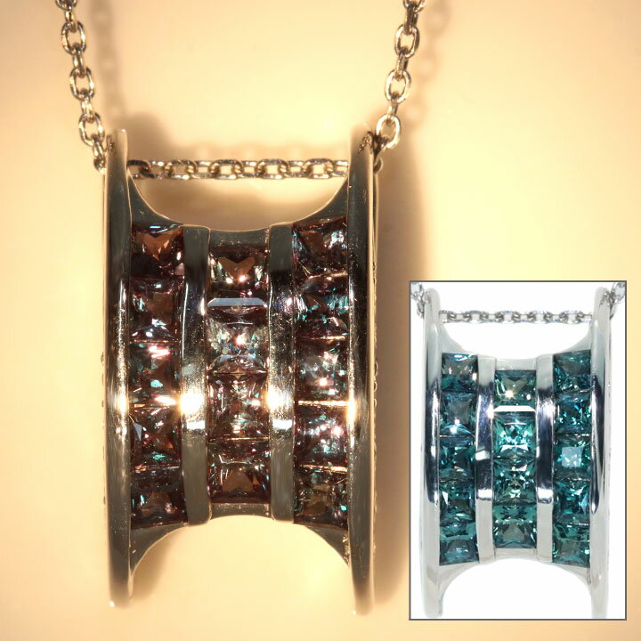 ★ブラックフライデー・30%OFFクーポン対象★アレキサンドライト 1.74カラット ダイヤモンド 0.29カラット PT900(トップ)/PT850(チェーン...