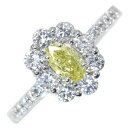 イエローダイヤモンド 0.515カラット FANCY INTENSE YELLOW SI2 ダイヤモンド 0.73カラット PT900 プラチナ900 リング・...